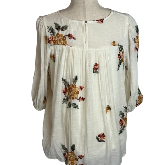 Anthropologie Fig and Flower Floral Embroidered
Top boho size M babydoll - Picture 2 of 10